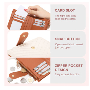 Portefeuille pour femme en <span class=keywords><strong>cuir</strong></span> vegan haute capacité, imprimé vache, matelassé, avec fermeture éclair pour pièces de <span class=keywords><strong>monnaie</strong></span> et multiples emplacements pour cartes - Product Image 5