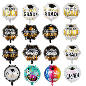 Globo de Graduación al <span class=keywords><strong>Por</strong></span> Mayor de Papel de Aluminio para Decoración de Fiesta de Felicitación, Globos Metálicos de Graduación con Forma Redonda de 18 Pulgadas - Product Image 2