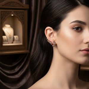 Black Zircon Ear <b>Cuff</b> Climber <b>Earring</b> Turkish Wholesale Handcrafted 925 Sterling <b>Silver</b> Jewelry - Product Image 3