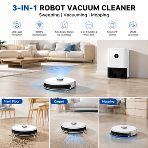 AT900 Aspirateur <span class=keywords><strong>Robot</strong></span> Laveur avec Station de Vidage Automatique, Navigation Laser LDS, Aspiration 2000Pa, 3-en-1, Contrô<span class=keywords><strong>le</strong></span> par Application - Product Image 3