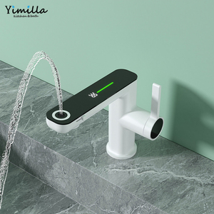 Agitateur moderne en céramique à un trou Robinet <span class=keywords><strong>sur</strong></span> <span class=keywords><strong>pied</strong></span> en cuivre Poignée unique Chrome poli Douche à jet d'eau chaude et froide - Product Image 5