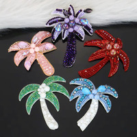 PH175 Nouveau design, patch de perles en strass fait main, breloque palmier personnalisée pour accessoires de vêtements, chapeaux et sacs à suspendre