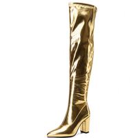 Bottes hautes sexy pour femmes, hiver 2023, chaussures à fermeture éclair tendance pour robe de soirée, talons hauts élégants, bottes au-dessus du genou, taille 46