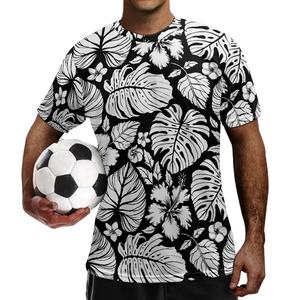 Футбольная майка на заказ, футболки с изображением тропических пальмовых листьев большого размера, дышащая футбольная майка с принтом по требованию, индивидуальная Футбольная форма - Product Image 4
