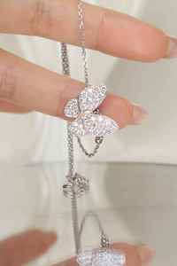 Collar con Colgante de Diamante Moissanite en Forma de Mariposa, Cadena de Plata de Ley 925, Joyería para Regalo de Boda o Fiesta - Product Image 5