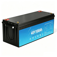 Batterie LiFePO4 48V 100Ah légère rechargeable au lithium pour voiturette de golf, marine, avec BMS CE, à décharge profonde pour stockage d'énergie