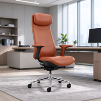 Chaise de bureau de direction à dossier haut, confortable, avec base en aluminium, hauteur réglable, chaises d'ordinateur