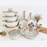 Set Peralatan Masak Dapur Granit Anti Lengket MIXWARES 17/23 Pcs - Set Panci dan Wajan Induksi dengan Wajan, Panci Saus, dan Wajan Telur