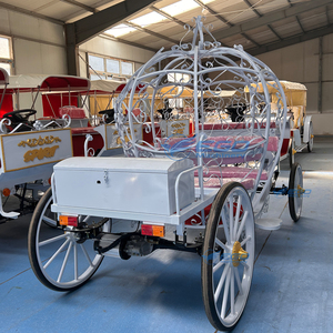 Carruaje de Caballos Eléctrico Comercial Personalizado para Bodas, Estilo Cenicienta, Color Rosa Calabaza, Metálico - Transporte Especial en Venta - Product Image 2