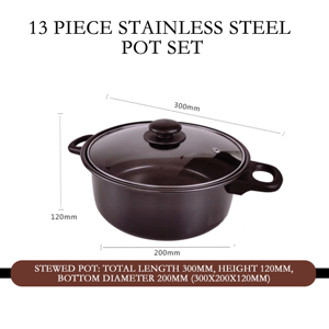 <strong>2026</strong> <strong>New</strong> Factory Wholesale 13 Pieces of Black Kitchenware <strong>Cooking</strong> <strong>Tools</strong> Non-stick Cookware Set with POTS and Pans Set - Product Image 5