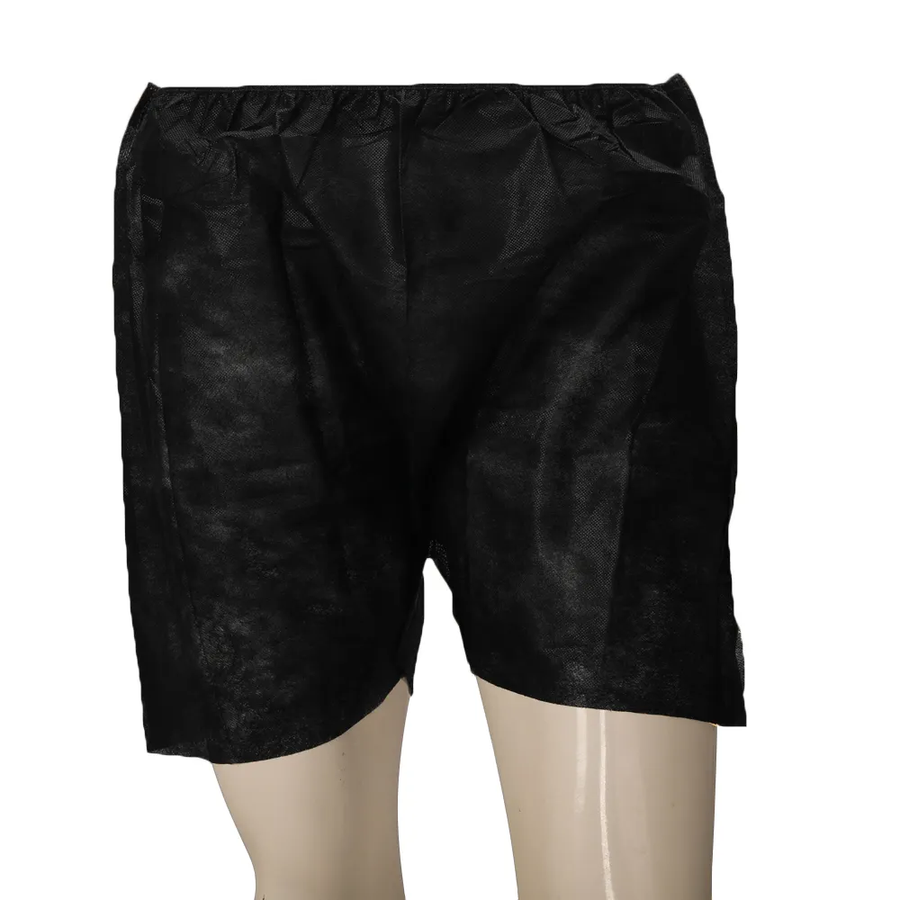 Zwarte Heren Niet-Geweven Sauna Shorts Wegwerp Pp Materiaal Shorts Groothandel Heren Wegwerp Shorts