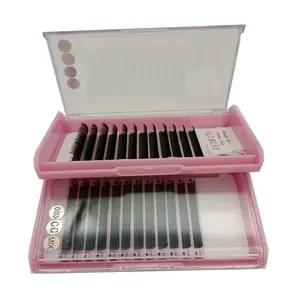 Ellipse Matte Flat Lash Extension Trays Long Eyelash Extension in Stock Individual False Bulk Natural Hand Made Matte Black Dd