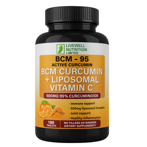 BCM 95 Curcumina Activa Liposomal con Vitamina C, Suplemento de 180 Tabletas, Apoyo Inmunológico y para las Articulaciones - Product Image 3