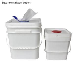 Bán Xô Nhựa Vuông 2L-10L Xô Đóng Gói Thực Phẩm Hình Vuông Có Nắp Và Tay Cầm Logo In Màu Tùy Chỉnh - Product Image 3