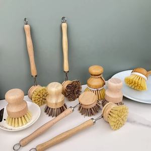 Juego de Cepillos de Cocina OEM con Mango de Bambú y Cerdas de Fibra de Coco, Juego de Cepillos para Limpiar Verduras, Botellas de Agua, Platos y Ollas - Product Image 1