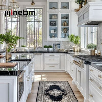 Armoires de cuisine grises brillantes de luxe, armoires de cuisine en bois style Shaker, ensemble d'armoires de cuisine sur mesure avec îlot pour projet résidentiel
