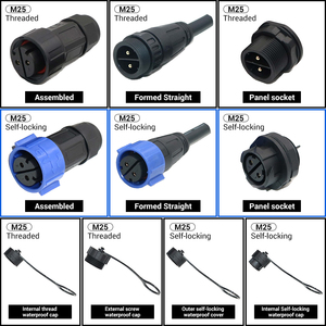 Meistverkaufter Hochwertiger M25 Luftfahrt-Adapter-Steckverbinder IP67 Wasserdicht LED-Kabel Solar Elektrisches <span class=keywords><strong>Push</strong></span>-<span class=keywords><strong>Lock</strong></span> 2P 4P Pins Kupfer - Product Image 2