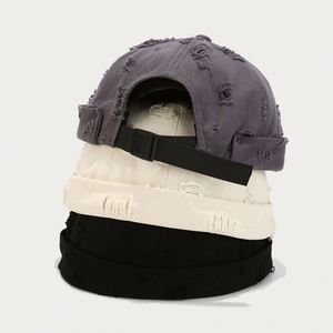 Autumn Fall New Arrival Trendy Worn Out <b>Brimless</b> Dad Hat Baseball <b>Cap</b> Distressed Docker Hat - Product Image 3