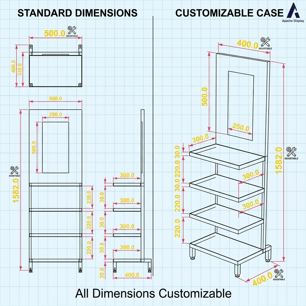 Wholesale Custom 4 Tier Floor Standing Metal Cosmetic Display Stand Retail Beauty Skin Care Display Rack with Branding Header — view 4