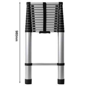 Échelle télescopique moderne en aluminium réglable à 12 <span class=keywords><strong>marches</strong></span>, 5 m, légère, pour l'extérieur de la maison, les voitures, avec certificat EN131 - Product Image 5