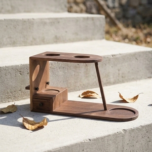 BAMBUS Set <span class=keywords><strong>per</strong></span> Caffè Pour-over Moderno e Minimalista con Supporto in Legno Massello e Macinacaffè Manuale - Product Image 6