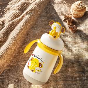 Taza de entrenamiento de silicona sin BPA de 300ml OEM ODM con mango de pajita boca ancha de flujo lento para leche de agua para bebés - Product Image 2