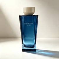 Bouteille diffuseur de parfum en verre ambré trapézoïdale de 300 ml, personnalisée en usine, vide, avec bouchon crème, pour parfum d'ambiance