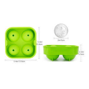 Wolecok Moule boule <span class=keywords><strong>de</strong></span> glace et cube en silicone écologique <span class=keywords><strong>de</strong></span> qualité alimentaire à 4 trous pour boisson au <span class=keywords><strong>whisky</strong></span> - Product Image 6