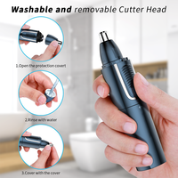 Tondeuse à barbe, oreilles et poils de nez sans fil PRITECH, ABS personnalisé pour hommes, rechargeable, professionnelle, 3 en 1