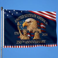 Amerika-Flagge zum 250. Jahrestag der Unabhängigkeit, lebendig farbig bedruckt, Banner der Vereinigten Staaten 1776-2026
