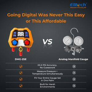 เกจวัดความดันดิจิตอล HEDAO DMG-2SE สำหรับระบบ HVAC/เครื่องทำความเย็น/เครื่องปรับอากาศ รองรับ R410A/R454B/R134 แบบ 3 พอร์ต หน้าจอ LCD แสดงผลความดัน/อุณหภูมิ - Product Image 5