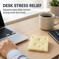 Jouet anti-stress en forme de tranche de fromage réaliste à remontée lente, jouet sensoriel souple à presser pour soulager le stress, idéal pour le bureau