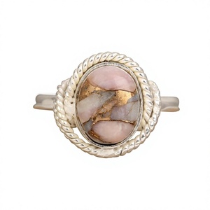 Anillos de Plata de Ley 925 con Incrustaciones de Ópalo Rosa y Baño de Rodio, Lisos, de 8 mm, para Mujer, Idea de Regalo para Aniversario o Fiesta - Product Image 1