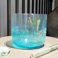 Q're couleur bol chantant transparent alchimie cristal de quartz clair bol chantant bol sonore en cristal sain/mascotte