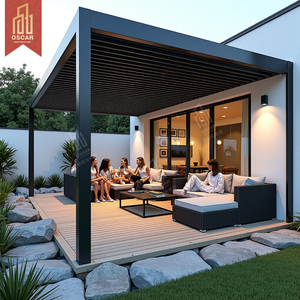 Pergola motorisée bioclimatique résistante aux UV Pergola de <span class=keywords><strong>piscine</strong></span> arrière-cour Gazebo à persienne moderne extérieur Pergola <span class=keywords><strong>en</strong></span> aluminium - Product Image 1