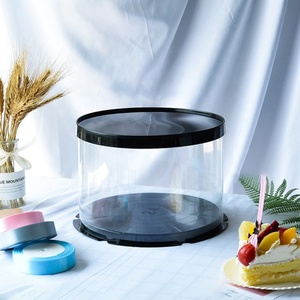 Wholesale Transparent 3-in-1 <b>Cake</b> <b>Box</b> with Lid <b>Clear</b> Gift Boxes for <b>Cake</b> for Food Embossed & UV Coated Matt Laminated - Product Image 2