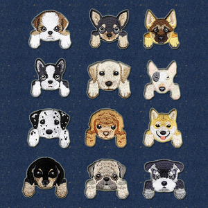 Bán chạy nhất Pet Dog vá sắt trên dễ thương động vật nhỏ thêu Bulldog các bản vá lỗi cho quần áo - Product Image 2