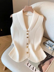 Magnifique <span class=keywords><strong>Gilet</strong></span> Tricoté <span class=keywords><strong>Sans</strong></span> Manches pour <span class=keywords><strong>Femme</strong></span> – Nouvelle Collection Été 2026 – Top Court Élégant à Boutons et Nœud Français, Col en V - Product Image 5