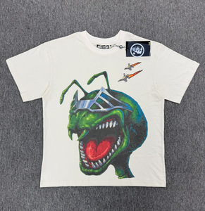 T-shirt da uomo <span class=keywords><strong>Hell</strong></span> Star Streetwear transfrontaliero a maniche corte in puro cotone traspirante vestibilità ampia con stampa effetto invecchiato - Product Image 4