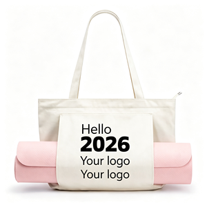 Bolsas de Almacenamiento Grandes de Lona de Algodón Orgánico con Logotipo Personalizado al por Mayor, Bolsas de Yoga, Bolsas de Compras Ecológicas, Bolsas de Transporte para Gimnasio y Playa - Product Image 3
