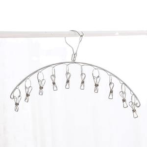 Porte-linge moderne en acier inoxydable avec 10 pinces pour sé<span class=keywords><strong>cher</strong></span> les chaussettes, organisateur de linge suspendu, multifonctionnel, anti-vent - Product Image 4