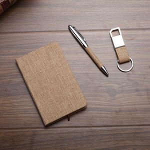 Ensemble cadeau d'affaires personnalisé avec logo, ensemble cadeau de bureau en gros de 3 pièces avec carnet, stylo en métal et porte-clés - Product Image 6