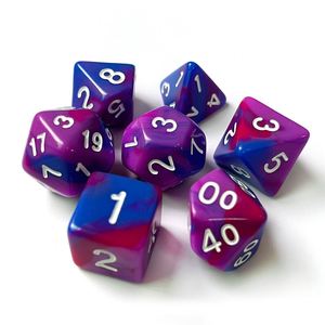 Nuevo Diseño, Juego de Dados Poliédricos de Resina Acrílica de 7 Piezas en Colores Mixtos para Accesorios de Juegos de Rol - Product Image 2