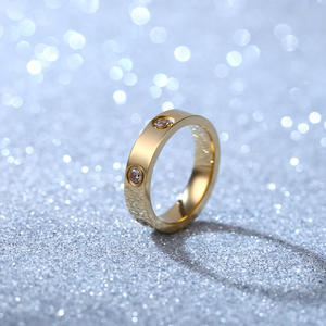 Bague Classique en Or, Argent, Or Rose, Titane, Acier, Diamant, Bague de Luxe en Acier Inoxydable avec Diamant et Zircon pour Femmes et Hommes - Product Image 3