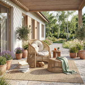 Conjunto de Sofás para Balcón Meiqi - Sillones para Patio Exterior Aptos para Mascotas con Cojines Lavables, Muebles Modernos para Terraza y Jardín - Product Image 1