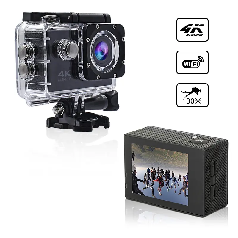 Высококачественная экшн-камера с Wi-Fi, 4 К, Hd, 2 дюйма, Спортивная видеокамера, подводная наружная камера