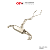 Système d'échappement Catback avec silencieux de course en acier inoxydable 304 à sonorité active pour Audi RS Q8 4.0T 2019-2024 avec valves électriques