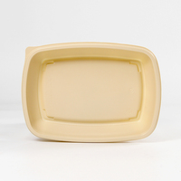 Boîte à lunch bento rectangulaire jetable en plastique pour la préparation de repas à emporter, personnalisable, adaptée au micro-ondes, avec couvercle, 1000 ml