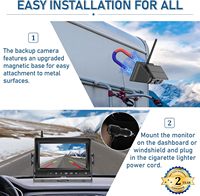 Caméra solaire sans fil avec moniteur pour camions moniteur 7 pouces avec caméra de recul caméra de recul 24V caravane