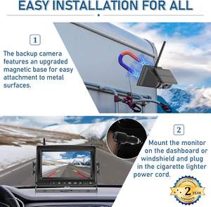 Cámara solar inalámbrica con monitor para camiones Monitor de <span class=keywords><strong>7</strong></span> pulgadas con cámara de respaldo Cámara de marcha atrás de <span class=keywords><strong>caravana</strong></span> de 24V - Product Image 5